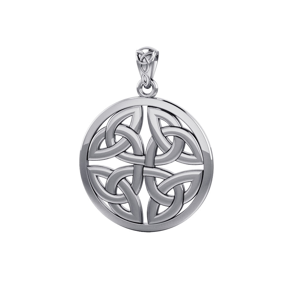 Celtic Trinity Quaternary Knot Silver Pendant TPD4637