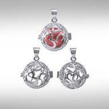 Global Harmony in Om ~16mm chiming harmony ball with a 25mm Sterling Silver Jewelry Pendant cage - Jewelry