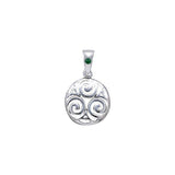 Triskele Sterling Silver Pendant with Stone TPD4750 - Jewelry