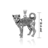 Celtic Cat Silver Pendant TPD5018 - Jewelry