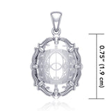Chalice Well Sterling Silver Pendant with Natural Clear Quartz TPD5118 - Jewelry