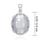 Beyond the dragon fierce presence -  Sterling Silver Pendant with Natural Clear Quartz TPD5122 - Jewelry