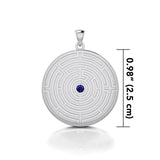 Labyrinth Silver Pendant with Gemstone TPD5155 - Jewelry