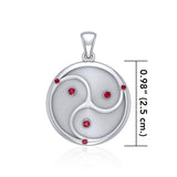 World Triad Silver Pendant with Gemstone TPD5156 - Jewelry