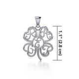 GREAT Monogramming Four Leaf Shamrock Clover Silver Pendant TPD5161