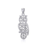 Owl with Flower of Life Silver Pendant TPD5266 - Jewelry