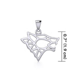 Geometric Wolf Silver Pendant TPD5270 - Jewelry