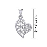 Silver Heart with Flower of Life Pendant TPD5284 - Jewelry