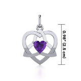 The Celtic Trinity Heart Silver Pendant with Gemstone TPD5287 - Jewelry