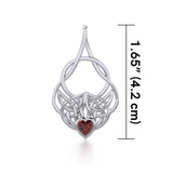 Celtic Knotwork Silver Pendant with Heart Gemstone TPD5292 - Jewelry