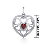 Hearts in Heart Silver Pendant with Gemstone TPD5293 - Jewelry