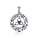 Celtic Trinity Knot Pendant with Gemstone TPD5296 - Jewelry