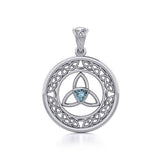 Celtic Trinity Knot Pendant with Gemstone TPD5296 - Jewelry