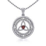 Celtic Trinity Knot Pendant with Gemstone TPD5296 - Jewelry