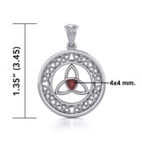 Celtic Trinity Knot Pendant with Gemstone TPD5296 - Jewelry