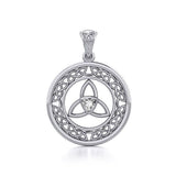 Celtic Trinity Knot Pendant with Gemstone TPD5296 - Jewelry