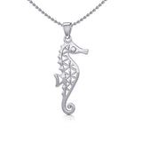 Flower of Life Seahorse Silver Pendant TPD5299 - Jewelry