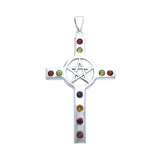 Pentacle In Multi Colored Cross TPD533