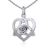 Trinity in Heart with Rose Silver Pendant TPD5360 - Jewelry
