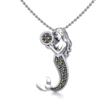The Goddess Mermaid Silver Pendant with Marcasite TPD5364 - Jewelry