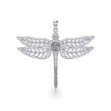 The Celtic Dragonfly with Triskele Silver Pendant TPD5385 - Jewelry