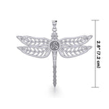 The Celtic Dragonfly with Triskele Silver Pendant TPD5385 - Jewelry