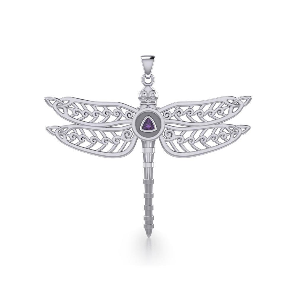 The Celtic Dragonfly with Recovery Silver Pendant TPD5389 - Jewelry
