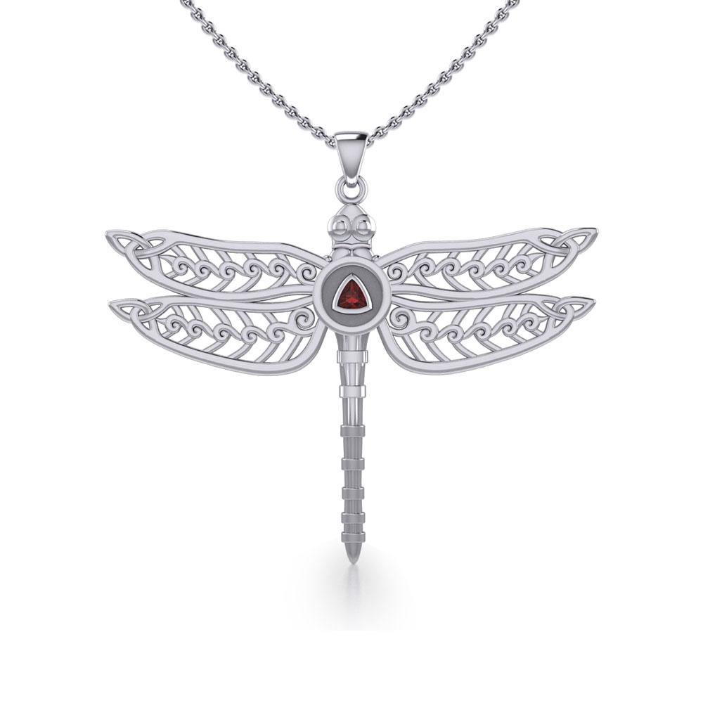 The Celtic Dragonfly with Recovery Silver Pendant TPD5389 - Jewelry
