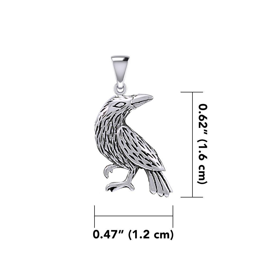 Small Raven Silver Pendant TPD5413 - Jewelry