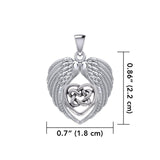 Feel the Tranquil in Angels Wings Silver Pendant with Celtic Heart TPD5458 - Jewelry