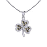 A young spring of luck and happiness Silver Celtic Shamrock Pendant with Marcasite TPD5459 - Jewelry