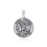 Saint Michael Silver Pendant (Large 25 mm.) TPD5469 - Jewelry