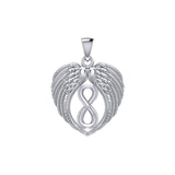 Feel the Tranquil in Angels Wings Silver Pendant with Infinity TPD5479 - Jewelry