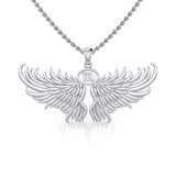 Guardian Angel Wings Silver Pendant with Scorpio Zodiac Sign TPD5522 - Jewelry