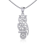 Silver Flower of Life Owl Pendant TPD5612 - Jewelry