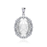 Pentacle Sterling Silver Pendant with Natural Clear Quartz TPD5632