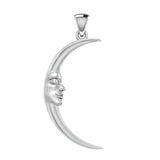 Double Sided Large Crescent Moon Silver Pendant TPD5633