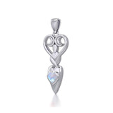 Goddess with Heart Gemstone Silver Pendant TPD5657 - Jewelry