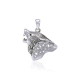 Celtic Wolf Silver Pendant TPD5662 - Jewelry