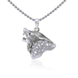 Celtic Wolf Silver Pendant TPD5662 - Jewelry