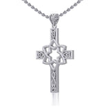 Mandala on Celtic Cross Silver Pendant TPD5665 - Jewelry