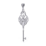 Celtic Trinity Goddess Spiritual Enchantment Key Silver Pendant TPD5684 - Jewelry