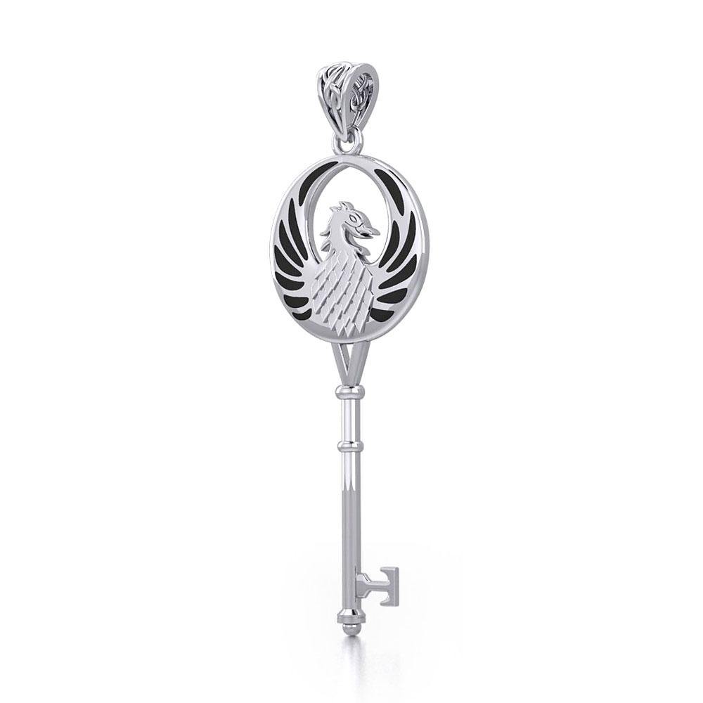 Phoenix Spiritual Enchantment Key Silver Pendant TPD5685 - Jewelry