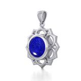 Chakra Silver Pendant with Large Stone TPD5687 - Jewelry