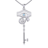 The Eye of Horus Spiritual Enchantment Key Silver Pendant with Gem TPD5711 - Jewelry