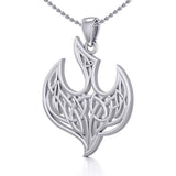 Celtic Knotwork Bird Silver Pendant TPD5716 - Jewelry