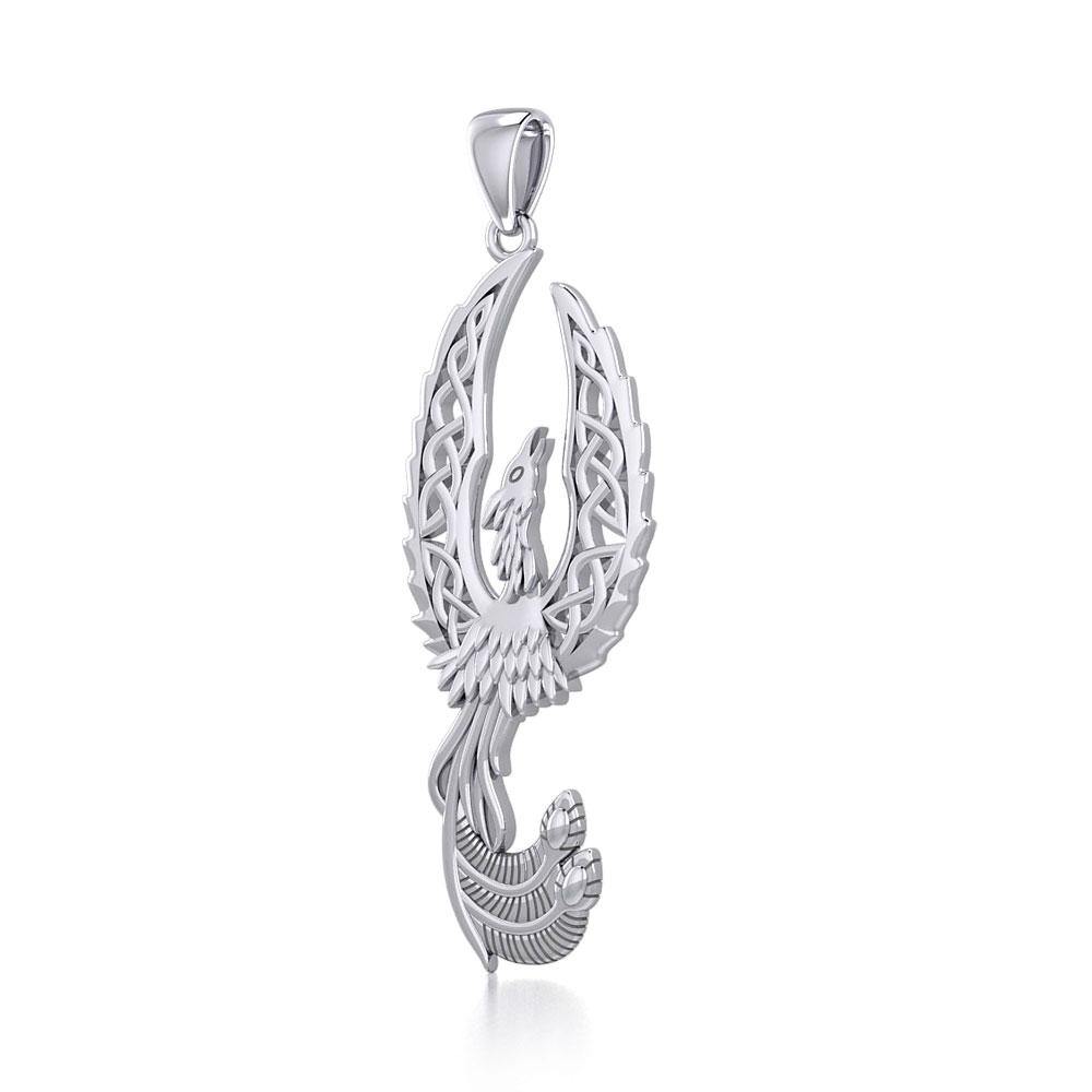 Mythical Celtic Phoenix Silver Pendant TPD5724 - Jewelry