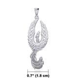 Mythical Celtic Phoenix Silver Pendant TPD5724 - Jewelry