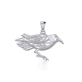 Celtic Raven Silver Pendant TPD5731 - Jewelry