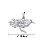 Celtic Raven Silver Pendant TPD5731 - Jewelry